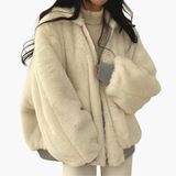 Women’s Reversible Hoodie with Zip Fastening and Dual-Sided Design