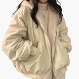 Women’s Reversible Hoodie with Zip Fastening and Dual-Sided Design