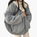 Women’s Reversible Hoodie with Zip Fastening and Dual-Sided Design