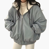 Women’s Reversible Hoodie with Zip Fastening and Dual-Sided Design