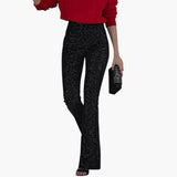 Women’s Sequin Trousers with Slim Legs