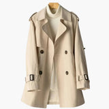 Women’s Short Trench Coat with Lapel Collar