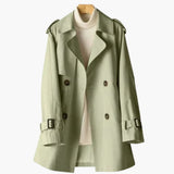Women’s Short Trench Coat with Lapel Collar