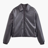 Women’s Simple Bomber Jacket with Relaxed Fit
