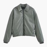 Women’s Simple Bomber Jacket with Relaxed Fit