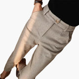 Women’s Slim Leg Trousers with Structured Waist