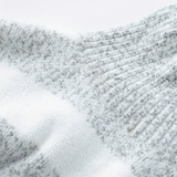 Women's Striped Turtleneck Sweater with Long Sleeves and Ribbed Edges