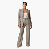 Women's Suit Set with Blazer and Wide Leg Trousers