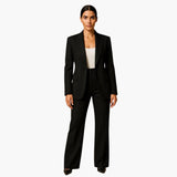 Women's Suit Set with Blazer and Wide Leg Trousers