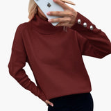Women’s Turtleneck Sweater with Button Cuffs