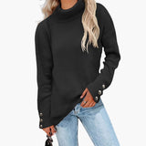 Women’s Turtleneck Sweater with Button Cuffs