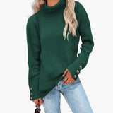 Women’s Turtleneck Sweater with Button Cuffs