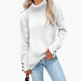 Women’s Turtleneck Sweater with Button Cuffs
