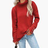 Women’s Turtleneck Sweater with Button Cuffs