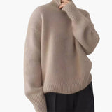 Women’s Turtleneck Sweater with Ribbed Edges