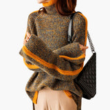 Women’s Turtleneck Sweater with Ribbed Knit