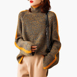 Women’s Turtleneck Sweater with Ribbed Knit