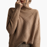 Women’s Turtleneck Sweater with Ribbed Knit and Long Sleeves