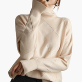 Women’s Turtleneck Sweater with Ribbed Knit and Long Sleeves