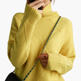 Women’s Turtleneck Sweater with Ribbed Knit and Long Sleeves