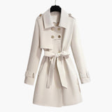 Women’s White Trench Coat with Belt