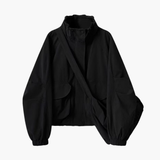 Women’s Windbreaker Jacket with Elastic Cuffs and Front Pockets