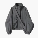 Women’s Windbreaker Jacket with Elastic Cuffs and Front Pockets