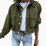 Women’s Zip-Up Bomber Jacket with Ribbed Hem