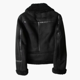 Women’s Zip Jacket with Plush Inner Layer and Adjustable Belt Hem
