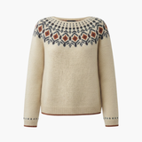 Women’s Knit Sweater with Geometric Pattern