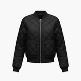 Women’s Quilted Bomber Jacket with Full-Zip Closure