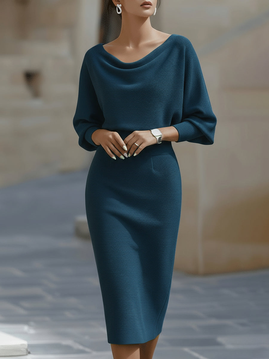 Olivia Batwing Midi Dress Teal