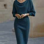 Olivia Batwing Midi Dress Teal
