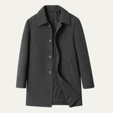 The Dobbiaco Men’s Winter Plaid Wool Blend Overcoat with Quilted Lining