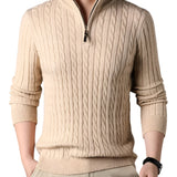 The Wells Cable-knit Quarter Zip Sweater