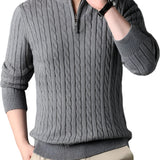 The Wells Cable-knit Quarter Zip Sweater