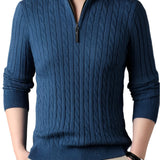 The Wells Cable-knit Quarter Zip Sweater
