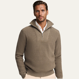 The Ellington Men’s Textured Cable Knit Half Zip Sweater