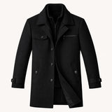 The Windermere Men’s Smart Wool Blend Jacket with Zipper and Button Closure