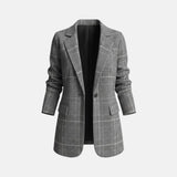 Checked Blazer for Women - Tailored Slim Fit Look