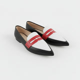 Two-tone pointed slippers