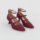 Decollete with straps and low heel