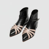 Pointed geometric ankle boot