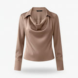 Women’s Blouse with Cowl Neck and Long Sleeves