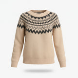 Women's Sweater with Round Neck and Knit Pattern