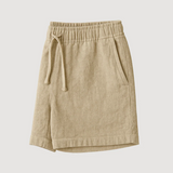 The Lisbon Men's Linen Old Money Beige Shorts