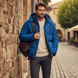 The Brookhaven Men’s Warm Hooded Winter Puffer Coat with Zipper Pockets