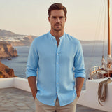 Summer Casual Linen Men Shirt Relaxed Fit