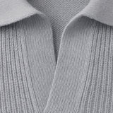The Portofino Knitted Long Sleeve Polo Sweater for Men - Open Collar