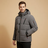 The Brookhaven Men’s Warm Hooded Winter Puffer Coat with Zipper Pockets